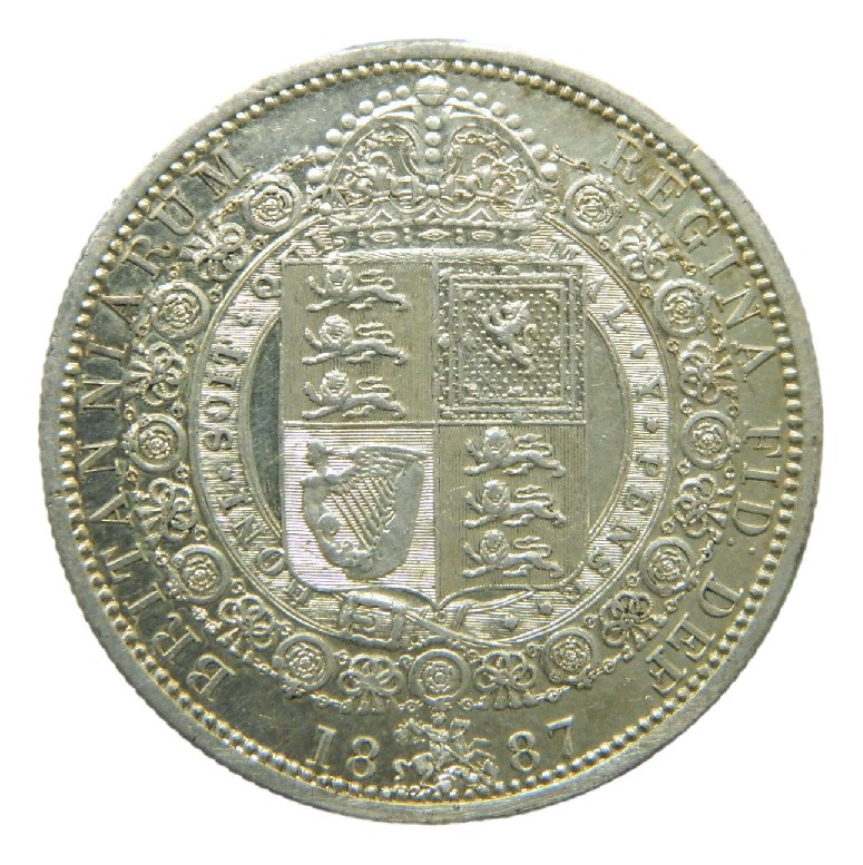 1887 - GRAN BRETAÑA - 1/2 CROWN - PLATA - EBC+