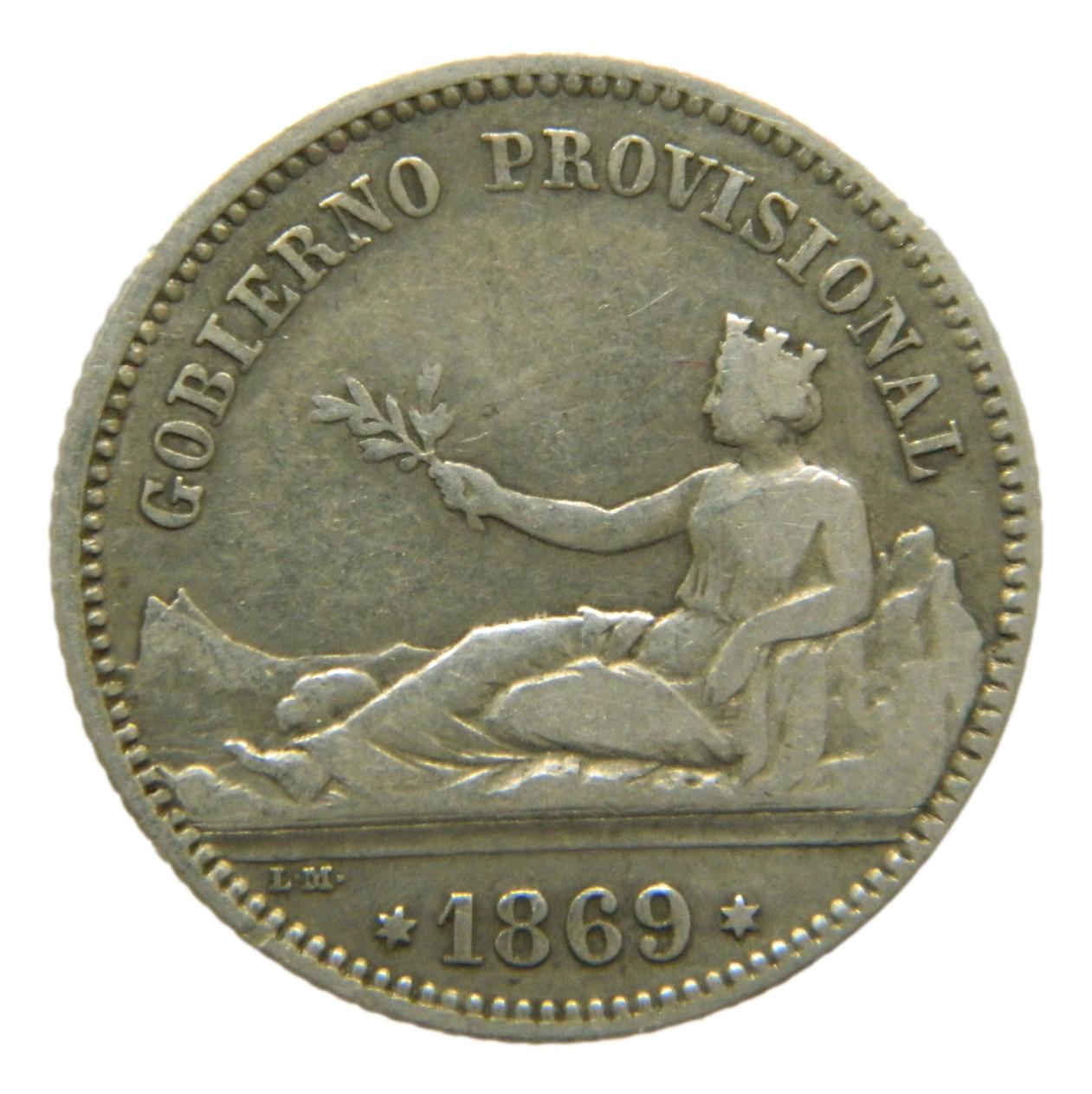 1869 - GOBIERNO PROVISIONAL - 1 PESETA - SNM - MBC