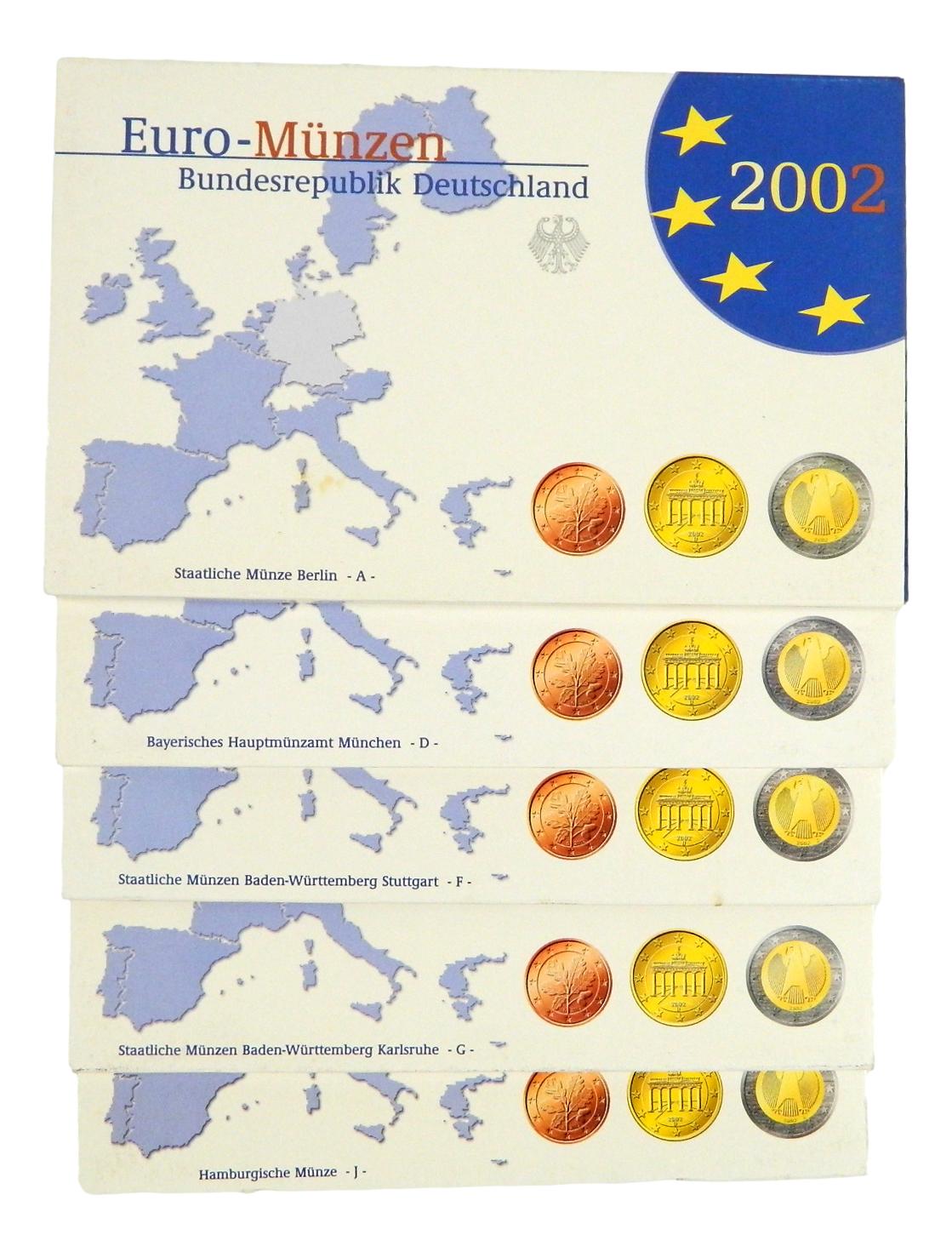 2002 - ALEMANIA - SERIE EUROS - PROOF - 5 CECAS