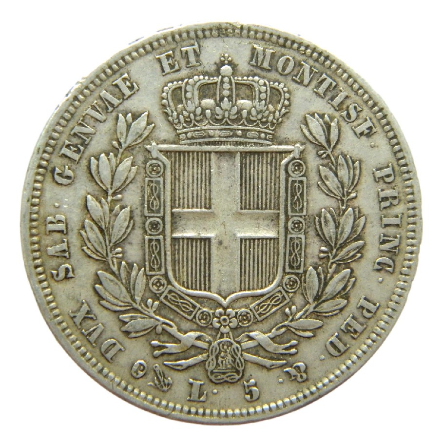 1833 - ITALIA - 5 LIRE - ALBERTO - PLATA