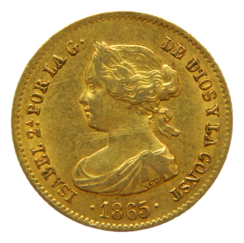1865 - ISABEL II - 4 ESCUDOS - MADRID - MBC