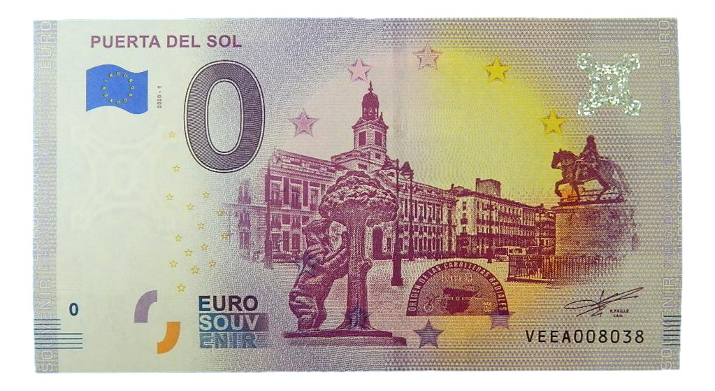 BILLETE 0 EUROS - PUERTA DEL SOL