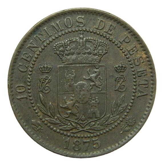 1875 - CARLOS VII PRETENDIENTE - 10 CENTIMOS - BRUSELAS 