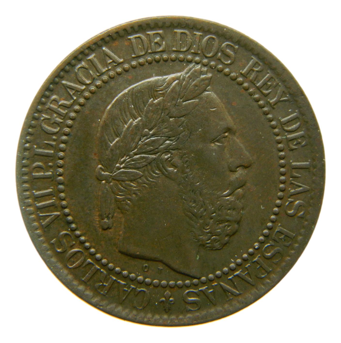 1875 - CARLOS VII - 10 CENTIMOS DE PESETA - EBC