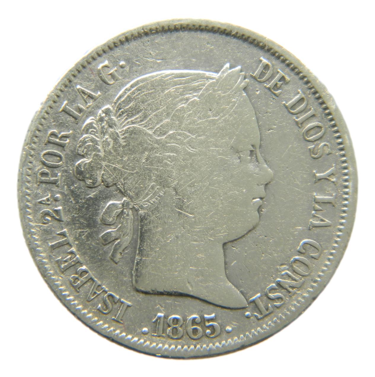1865 - ISABEL II - 40 CENTIMOS DE ESCUDO - MADRID - BC