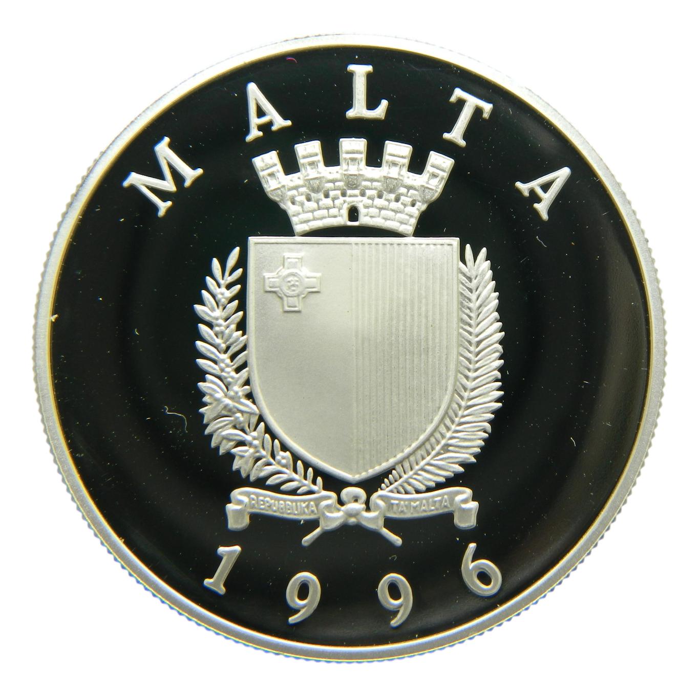 1996 - MALTA - 2 LIBRAS - JUEGOS OLIMPICOS - WATERPOLO - PLATA