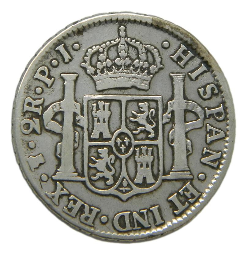1819 PJ - FERNANDO VII - 2 REALES - POTOSI - BC