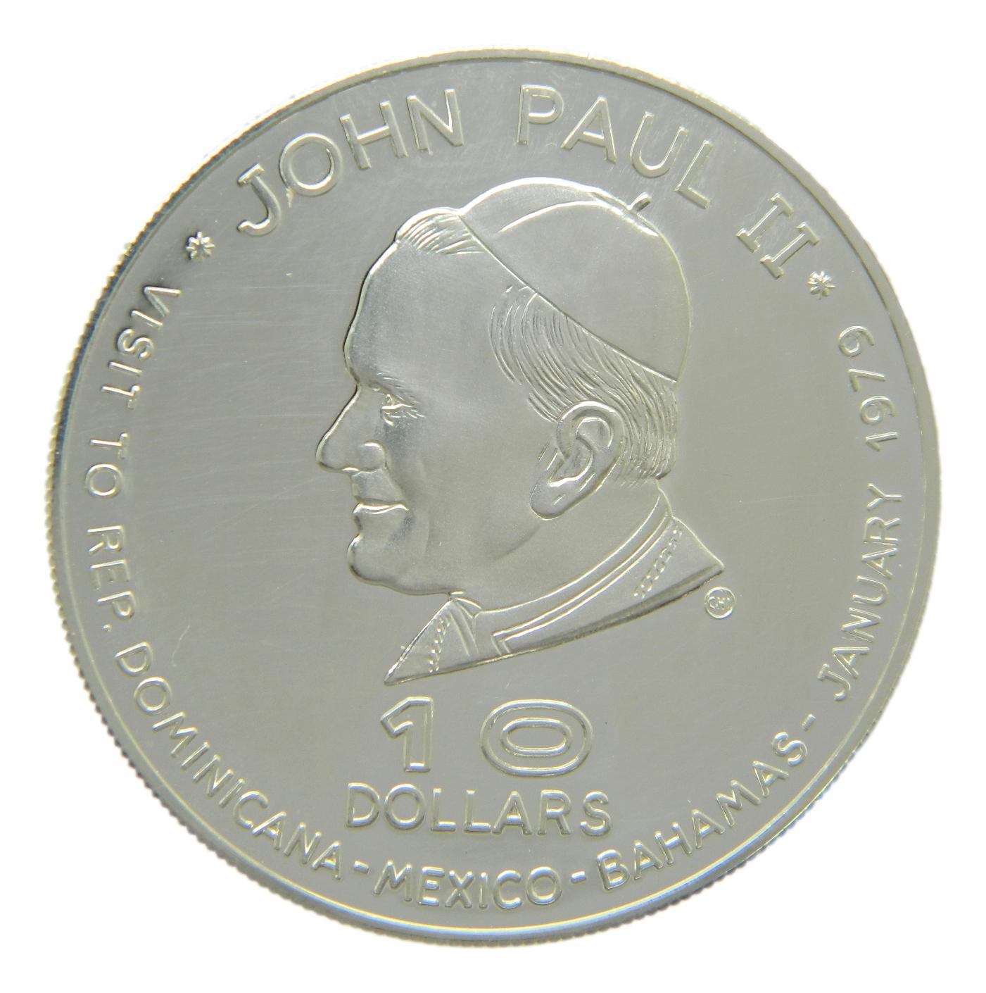 1979 - DOMINICA - 10 DOLARES -  VISITA JUAN PABLO II - INDEPENDENCE