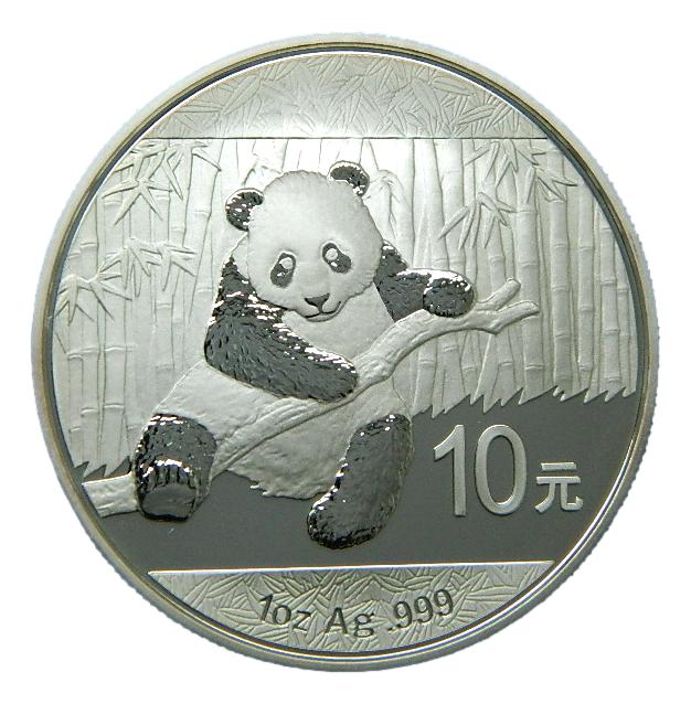2014 - CHINA  - 10 YUAN - ONZA PLATA - PANDA 