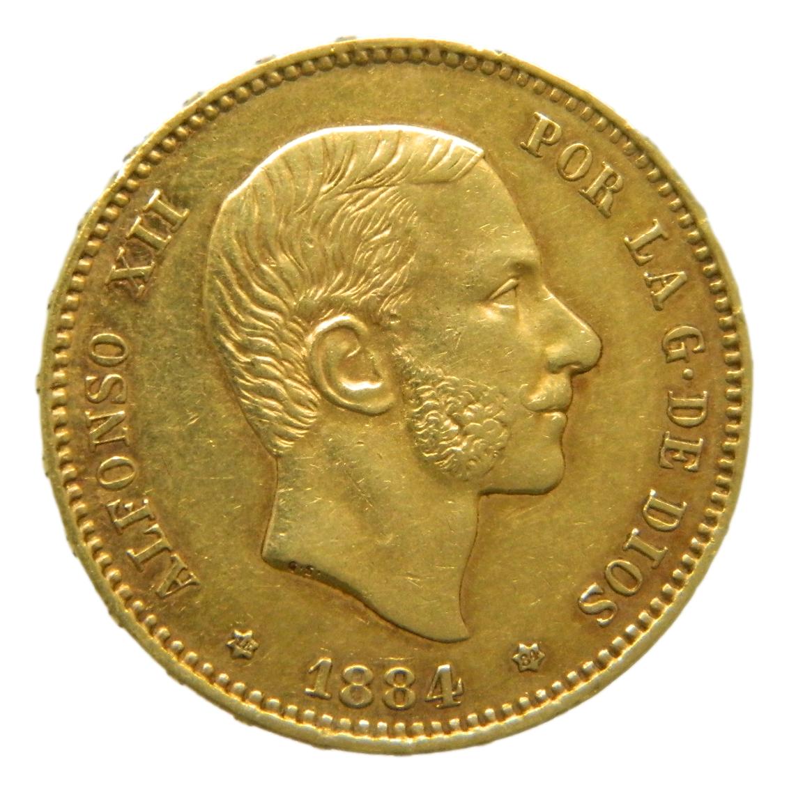 1884 *18-84 - ALFONSO XII - 25 PESETAS - MSM