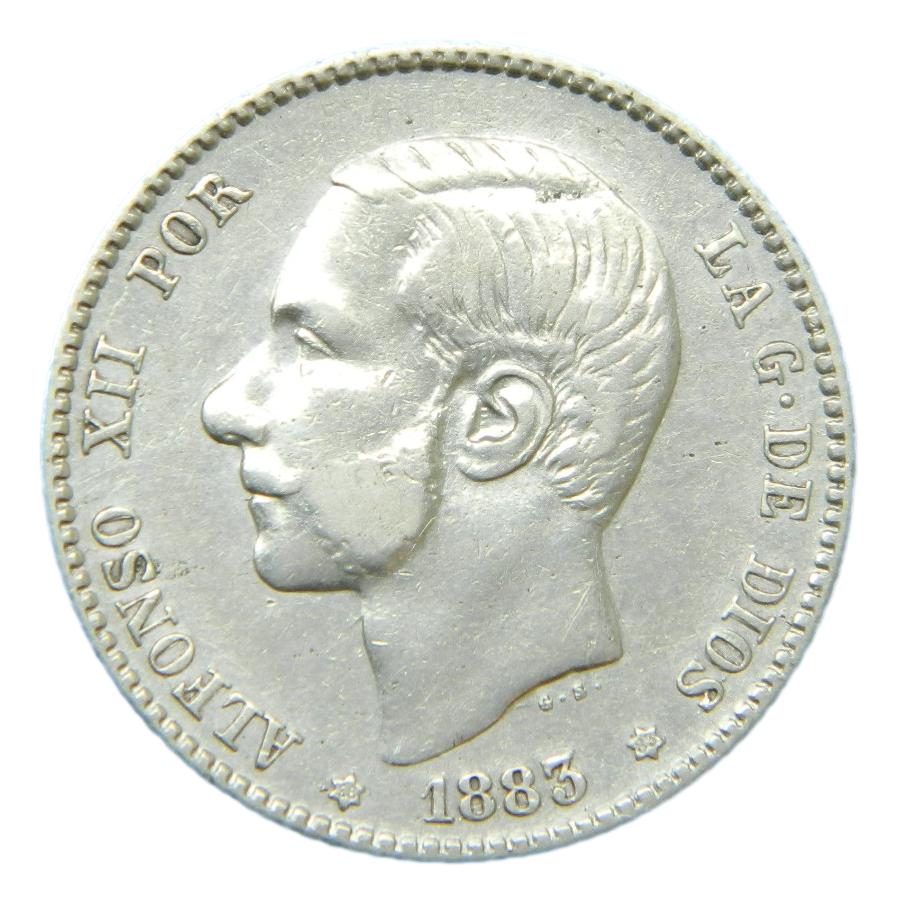 1883 *18-83 - ALFONSO XII - 1 PESETA - MSM - PLATA - MBC