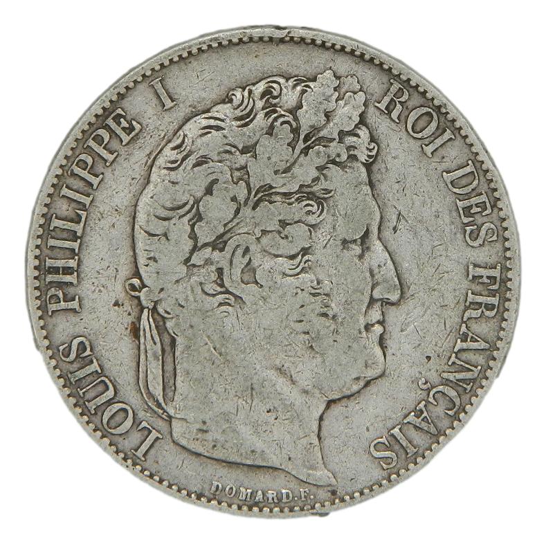 1844 W - FRANCIA - 5 FRANCS - LILLE - PLATA