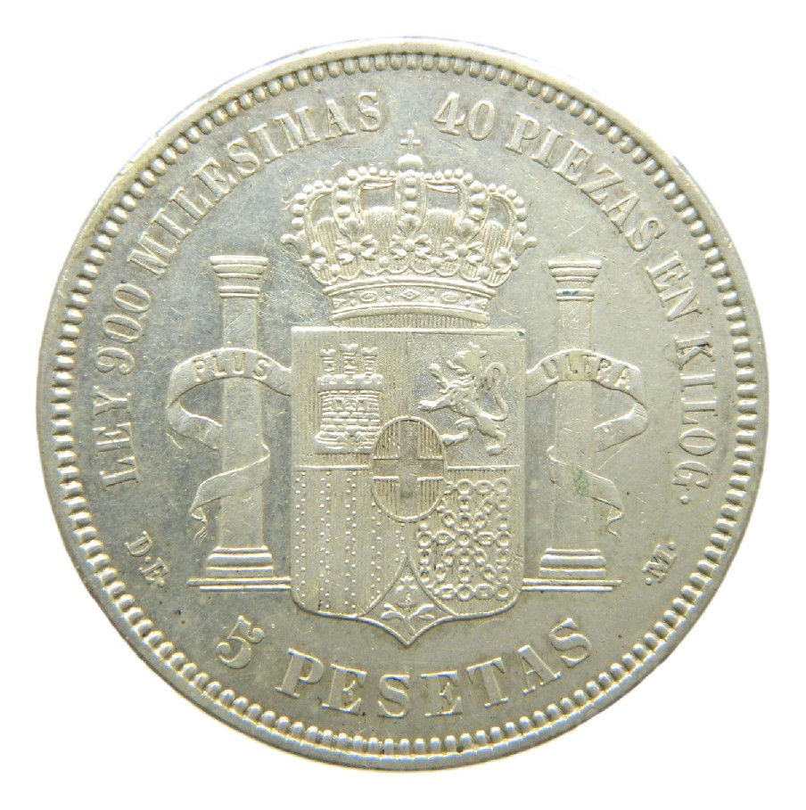 1871 *18-74 - AMADEO I - 5 PESETAS - DEM - MBC+