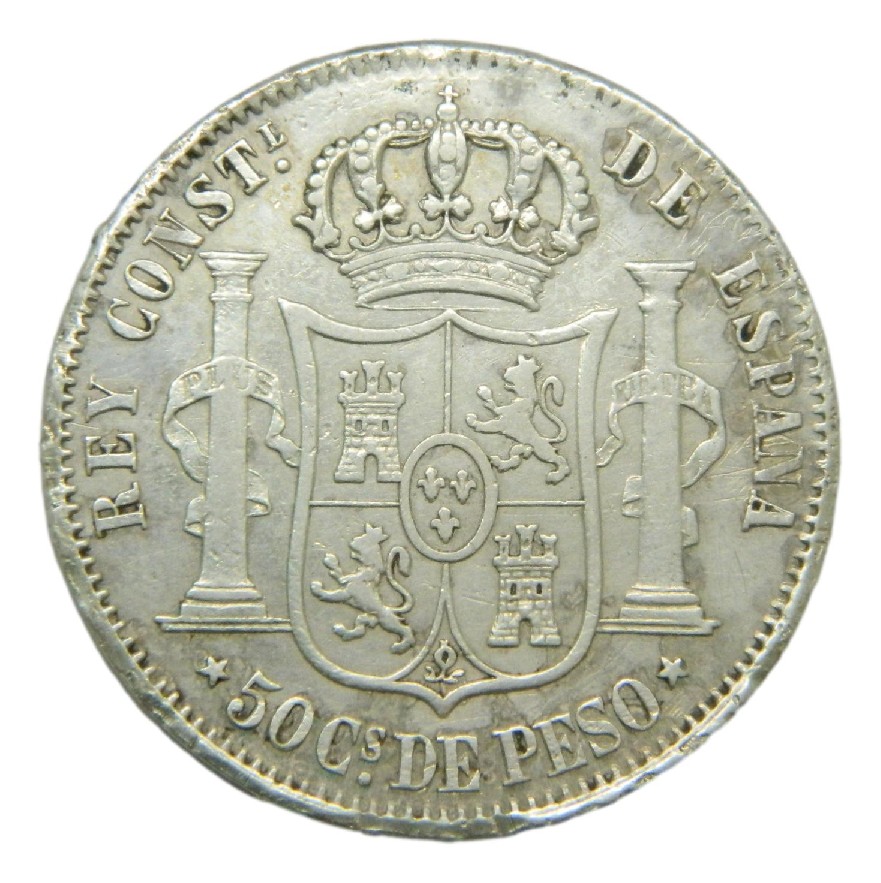 1881 - ALFONSO XII - 50 CENTAVOS DE PESO - MANILA - MBC