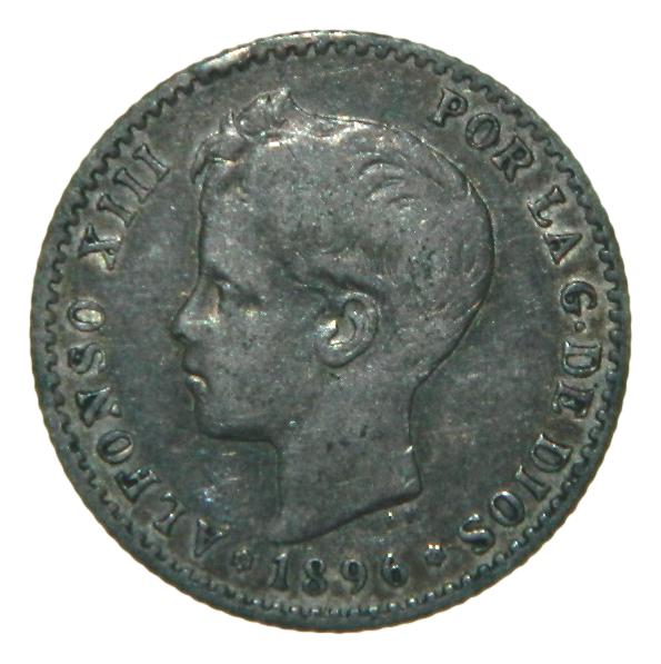 1896 - ALFONSO XIII - 50 CENTIMOS - *9-6 - PGV