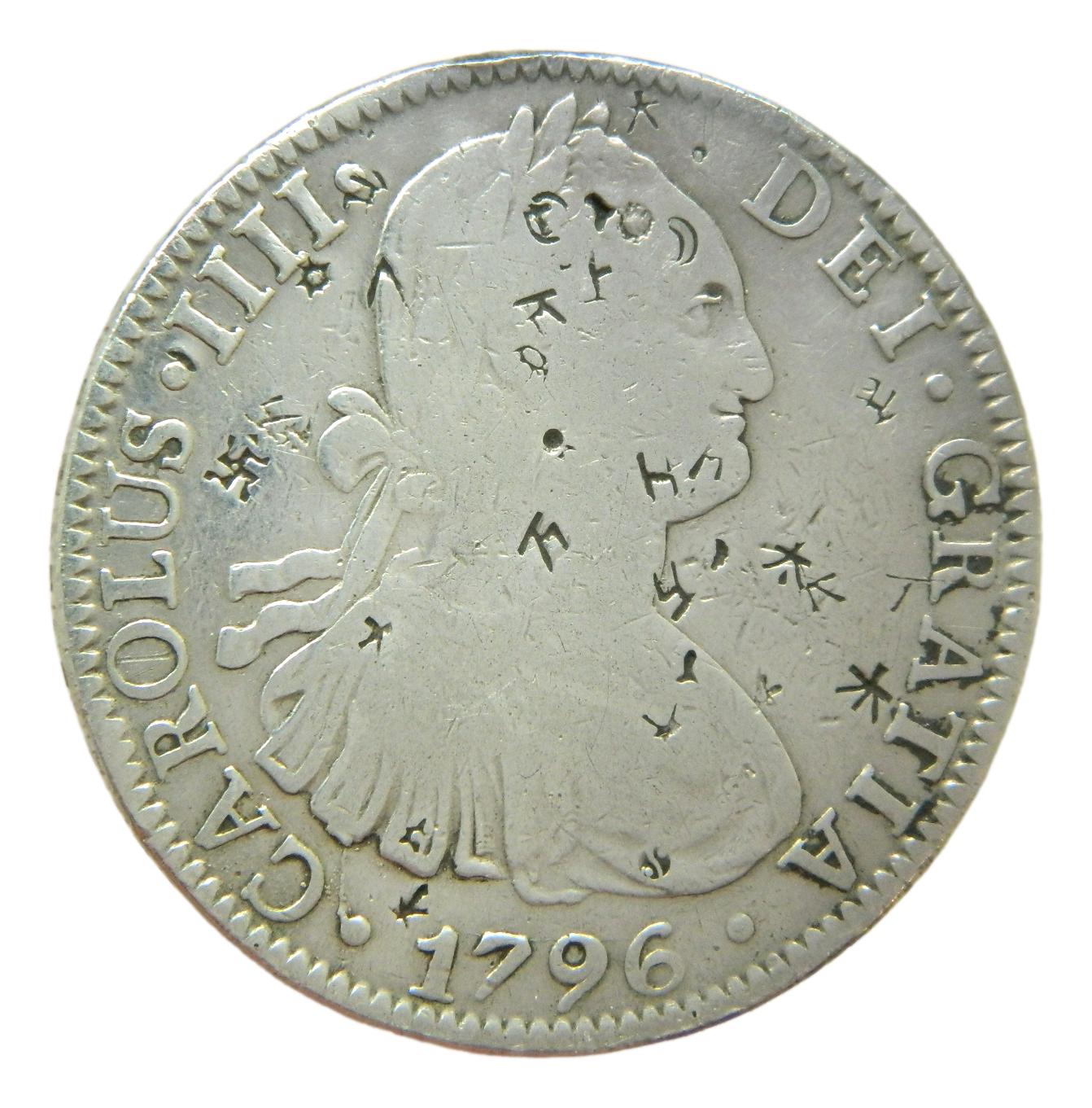 1796 FM - CARLOS IV - 8 REALES - MEXICO - RESELLOS