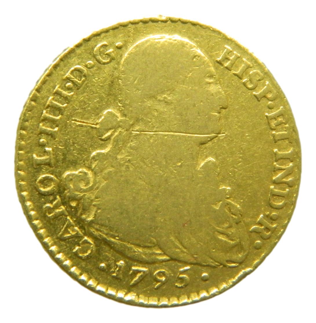 1795 JF - CARLOS IV - 2 ESCUDOS - POPAYAN - MBC