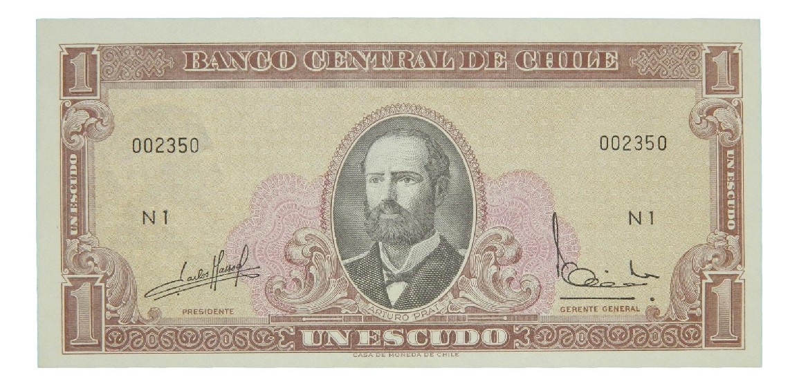 ND 1964 - CHILE - BILLETE - 1 ESCUDO - ARTURO PRAT - SC