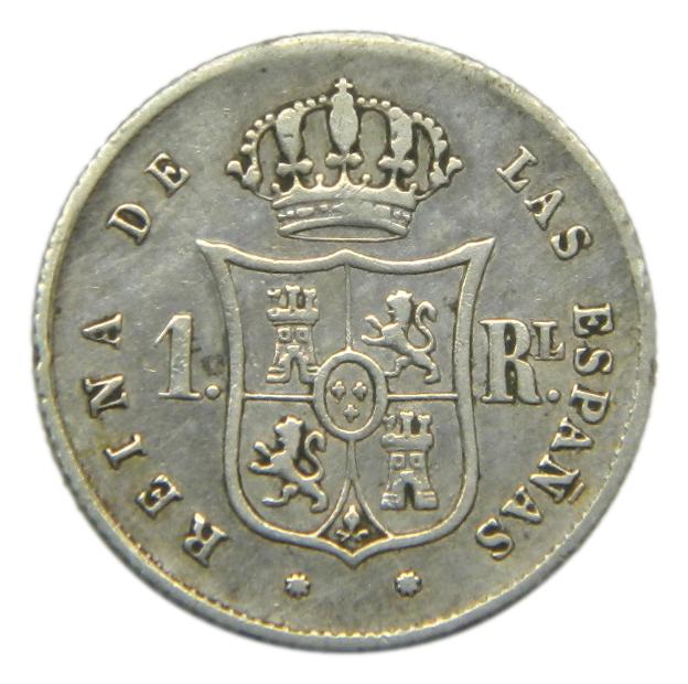 1860/59 - ISABEL II - 1 REAL - BARCELONA - PLATA