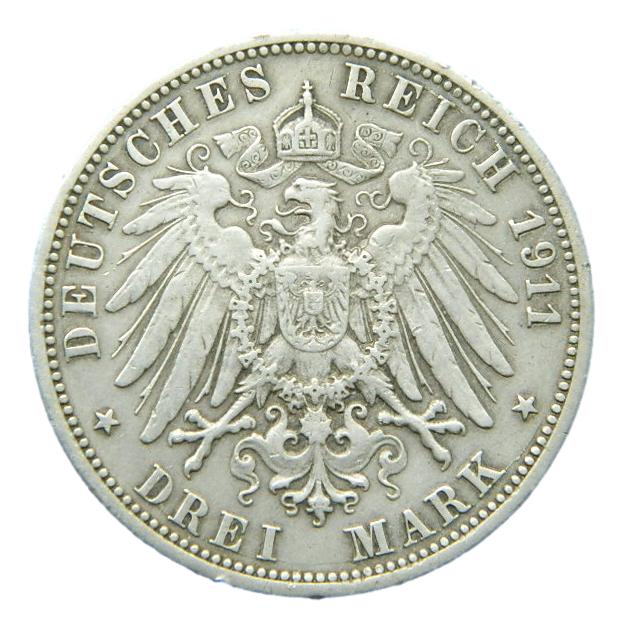 1911 - ALEMANIA - 3 MARCOS - WILHELM II - WUERTTEMBERG