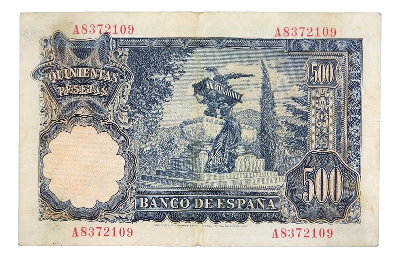 1951 - ESPAÑA - BILLETE - 500 PESETAS - MARIANO BENLLIURE - CON SERIE - BC