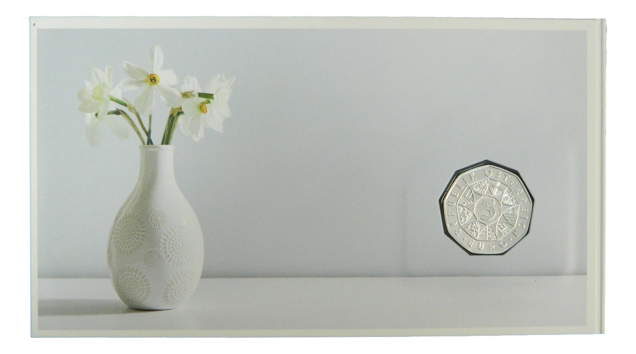2025 - AUSTRIA - 5 EURO - PASCUA - NARCISO - BLISTER - PLATA