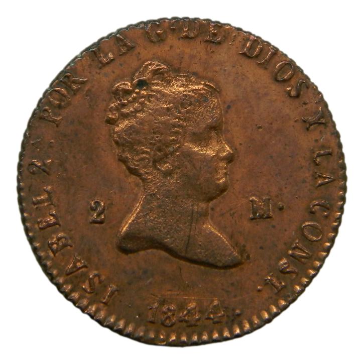 1844 - ISABEL II - 2 MARAVEDIS - SEGOVIA - EBC