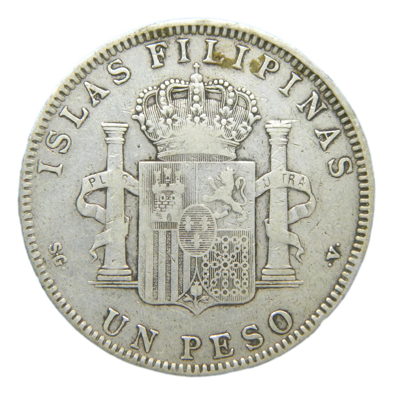 1897 - ALFONSO XIII - 1 PESO - FILIPINAS - SGV - BC