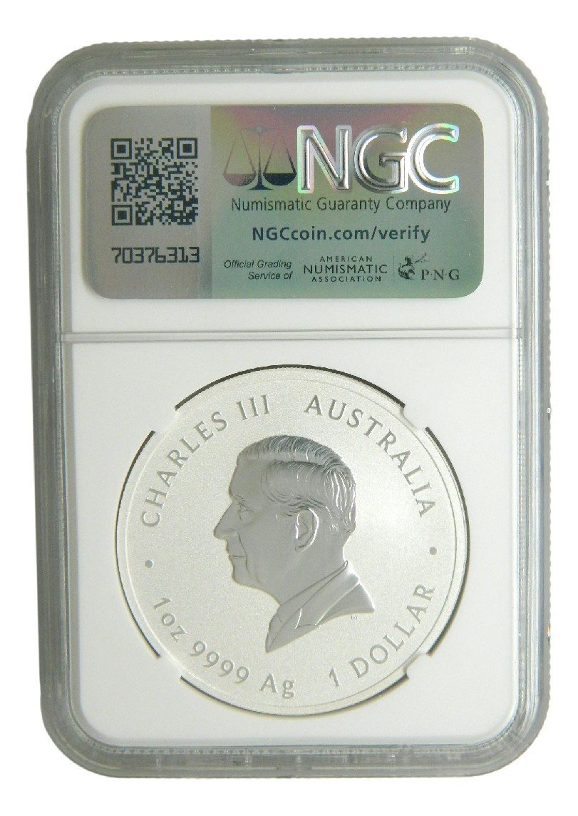 2025 - AUSTRALIA - DOLAR - ONZA PLATA - CHARLES III - SERPIENTE - NGC MS70