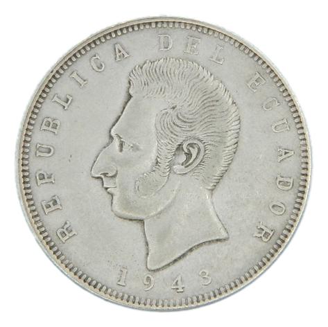 1943 - ECUADOR - 5 SUCRES - PLATA