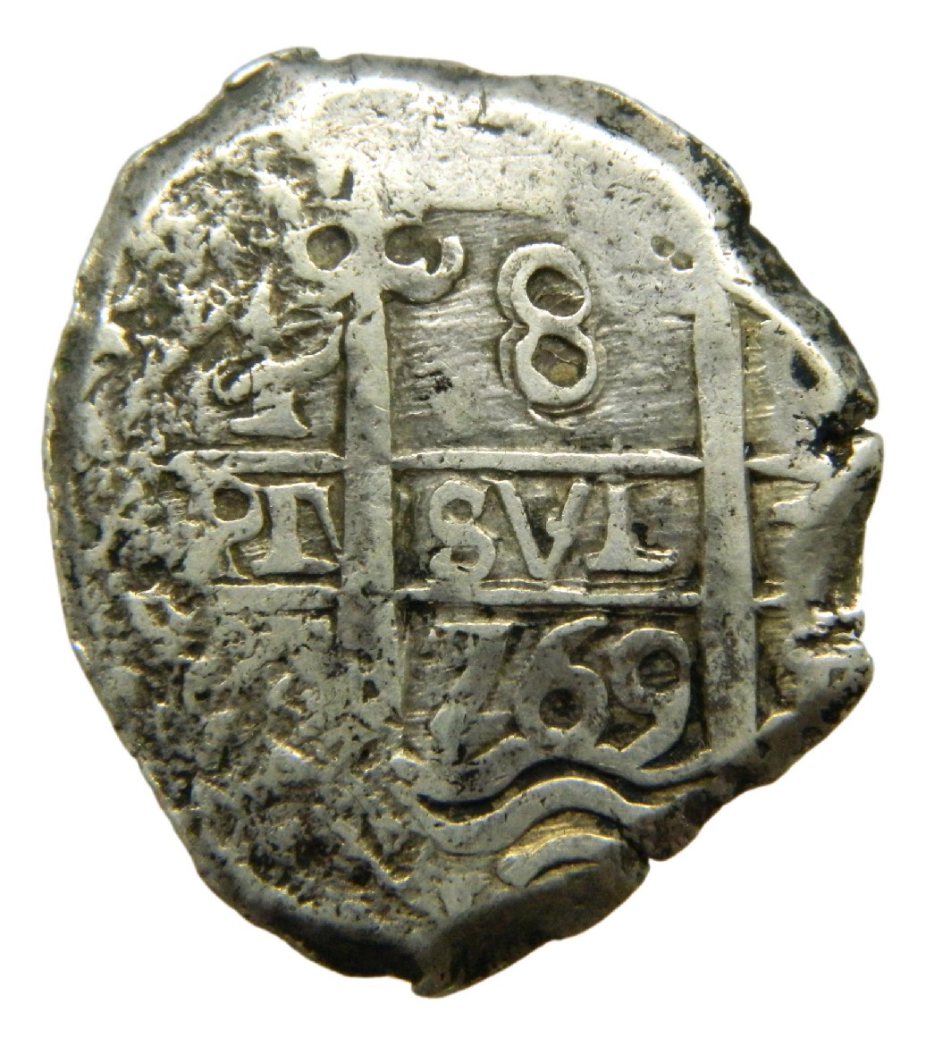 1769 V - CARLOS III - 8 REALES - POTOSI - MACUQUINA - MBC