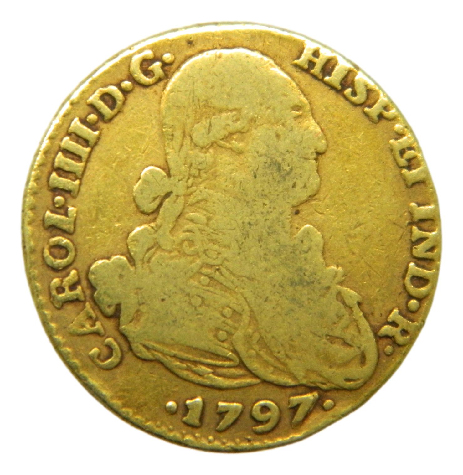 1797 JJ - CARLOS IV - 2 ESCUDOS - NUEVO REINO - BC
