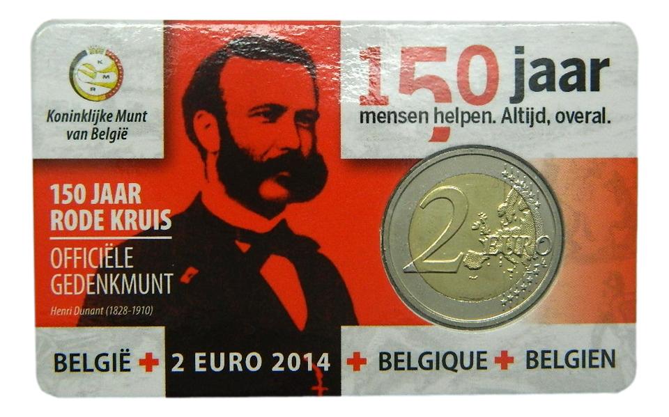 2014 - BELGICA - 2 EURO - CRUZ ROJA - COINCARD 1