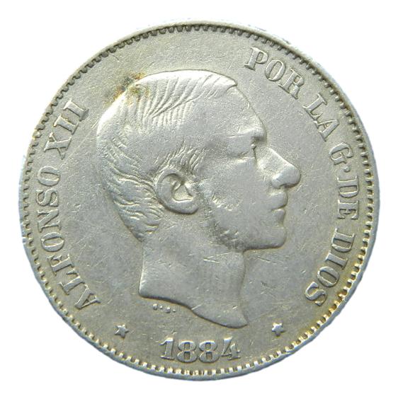 1884 - ALFONSO XII - 50 CENTAVOS DE PESO - MANILA