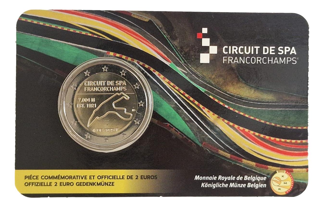 2025 - BELGICA - 2 EURO - CIRCUITO DE SPA - FRANCORCHAMPS - COINCARD - FRANCES