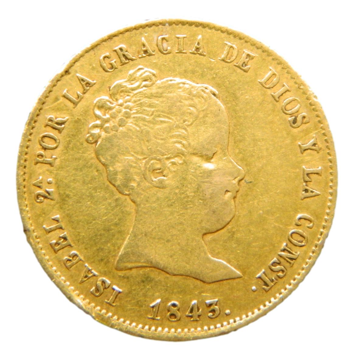 1843 CL - ISABEL II - 80 REALES - MADRID - MBC