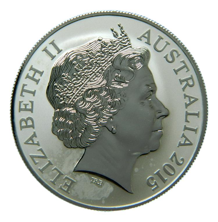 2015 - AUSTRALIA - 1 DOLLAR - CANGURO - 1 ONZA PLATA FINA - MANCHITAS