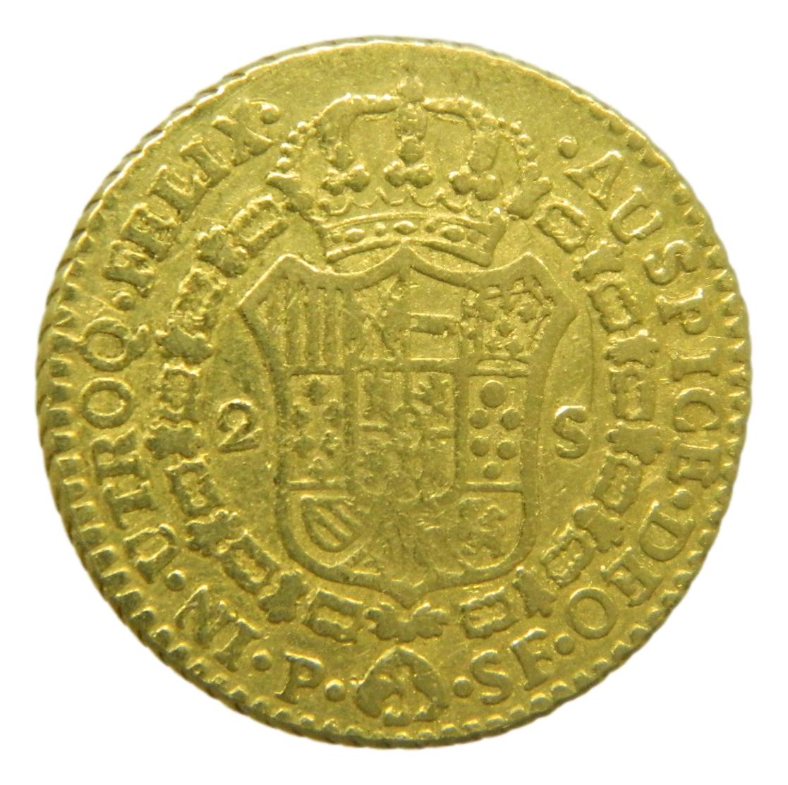 1791 SF - CARLOS IV - 2 ESCUDOS - POPAYAN - MBC