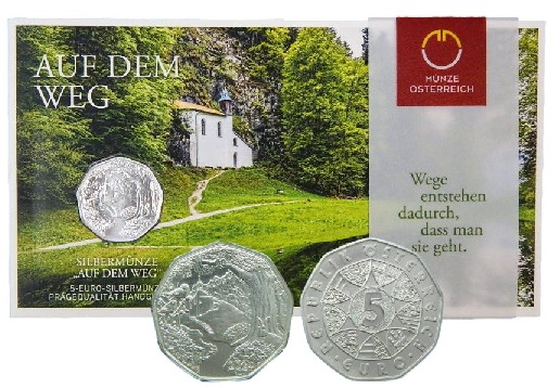 2024 - AUSTRIA - 5 EUROS - PASCUA - EN CAMINO - PLATA