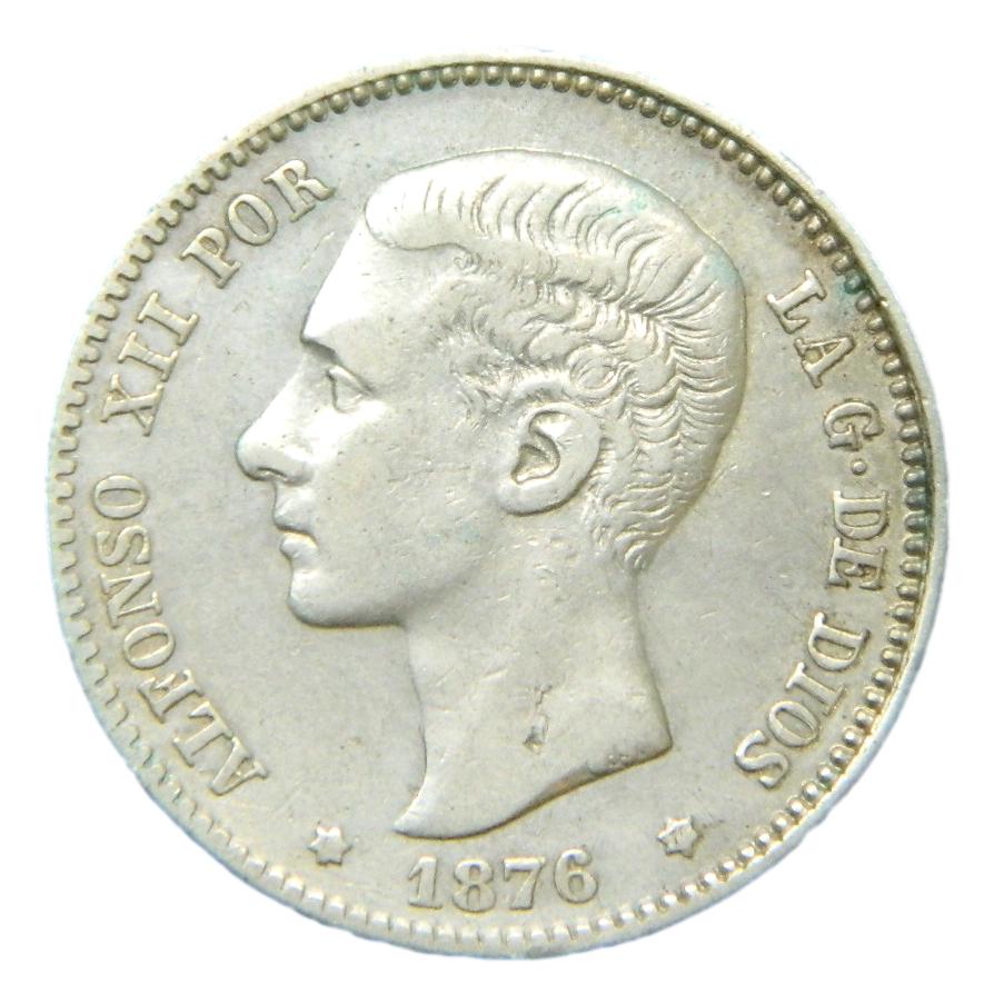1876 - ALFONSO XII - 1 PESETA - DEM - MBC+