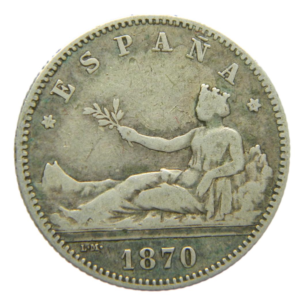 1870 - GOBIERNO PROVISIONAL - 1 PESETA - SNM