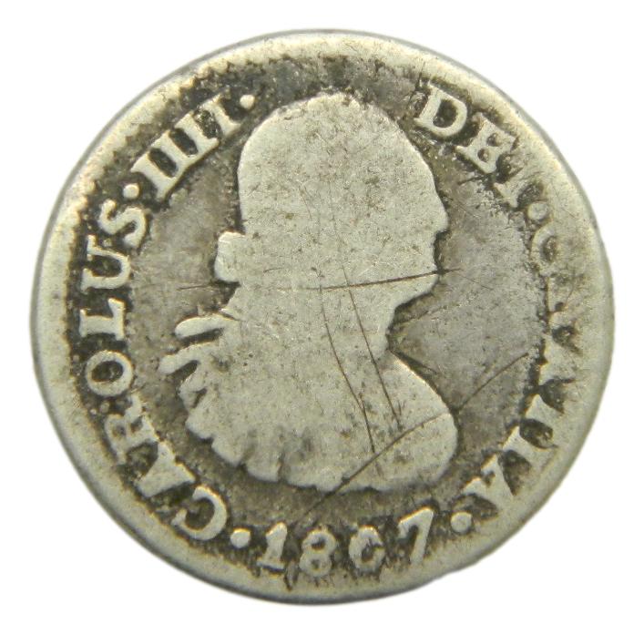 1807 TH - CARLOS IV - 1/2 REAL - MEXICO - PLATA - BC