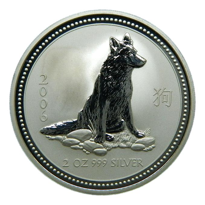 2006 - AUSTRALIA - 2 DOLLARS - PERRO - 2 OZ PLATA