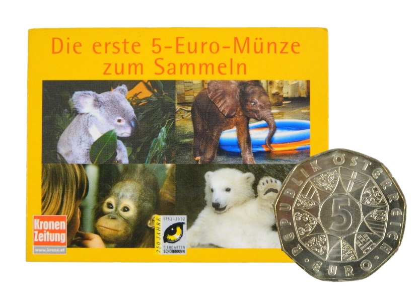 2002 - AUSTRIA - 5 EURO - 250 TH TIERGARTEN SCHONBRUNNER