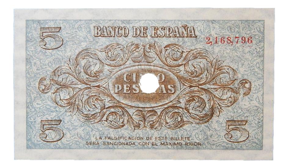 1936 - ESPAÑA - BILLETE - 5 PESETAS - BURGOS - SC - TALADRO