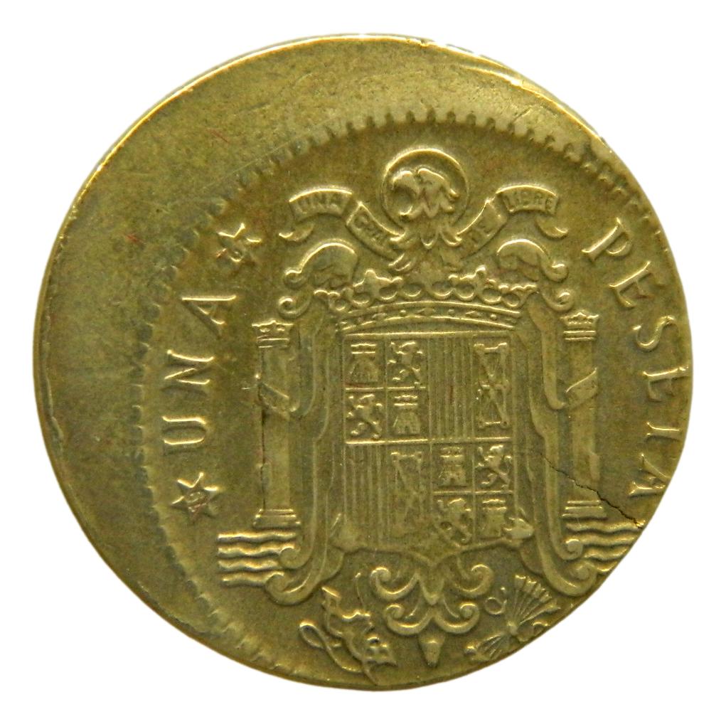 1966 *67 - FRANCO - 1 PESETA - DESPLAZADA - MBC-