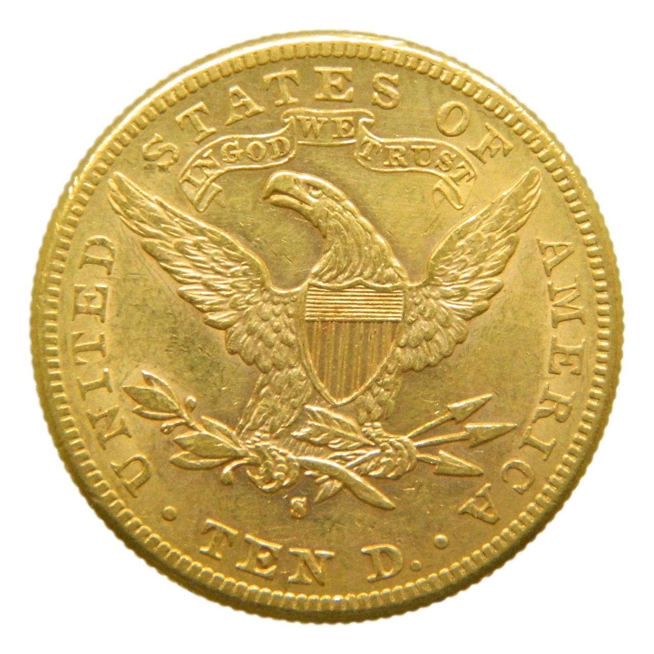 1886 S - USA - 10 DOLARES - ORO - CORONET HEAD