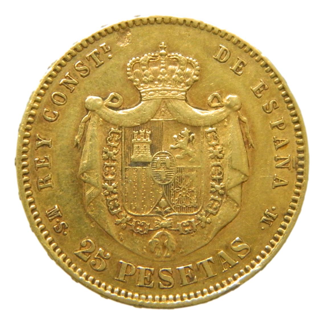 1884 *18-84 - ALFONSO XII - 25 PESETAS - MSM
