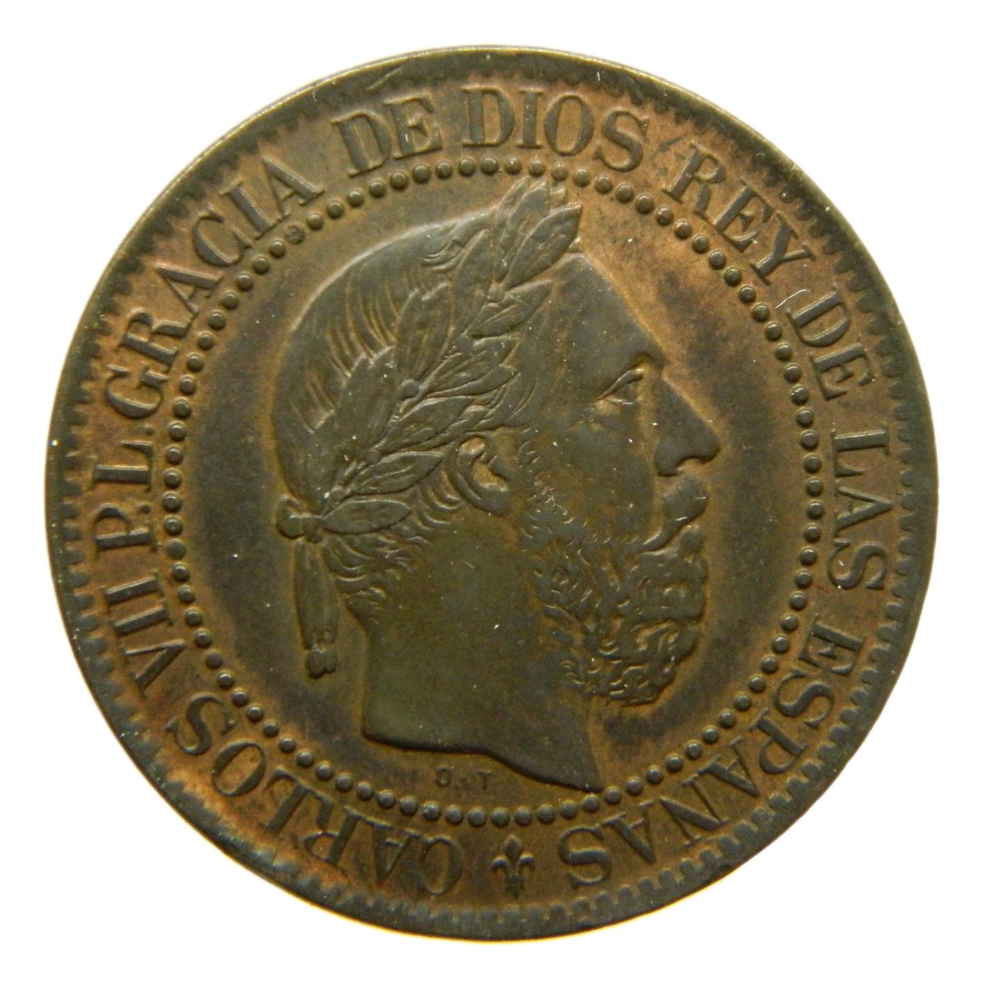 1875 - CARLOS VII - 10 CENTIMOS DE PESETA - EBC