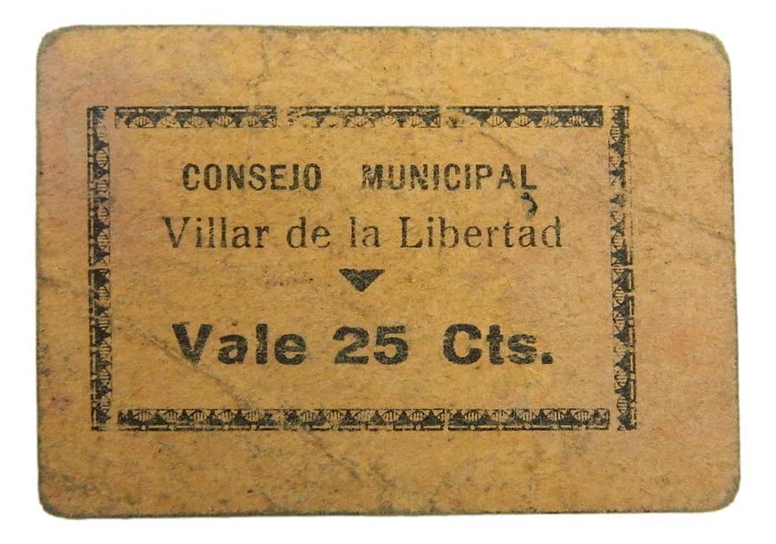 VILLAR DE LA LIBERTAD - BILLETE - 25 CENTIMOS - AGB 1618 A - MBC